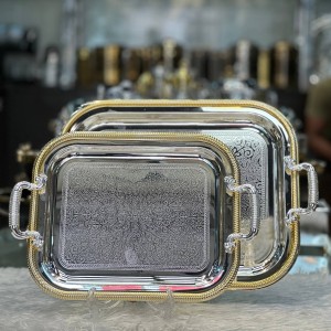 سینی مستطیل استیل ۲تیکه اماراتی