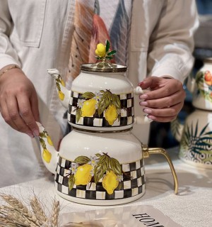 کتری قوری لعابی  طرح لیمو miss betty