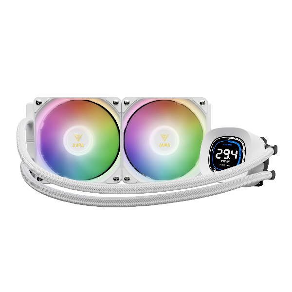 خنک کننده مایع پردازنده گیم دیاس مدل AURA GL240 DIGITAL WH