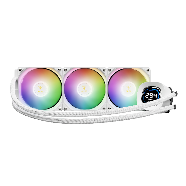خنک کننده مایع پردازنده گیم دیاس مدل AURA GL360 DIGITAL WH ARGB