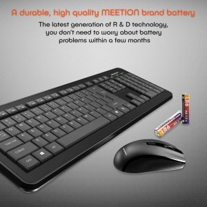 Meetion C4120 Black Wireless Keyboard Mouse