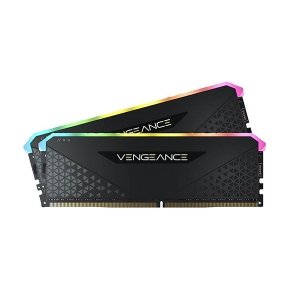 رم کورسیر VENGEANCE RGB RS Black 32GB 16GBx2 3200MHz CL16