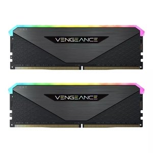 رم کورسیر مدلVENGEANCE RGB RS Black 32GB 16GBx2 3200MHz CL16