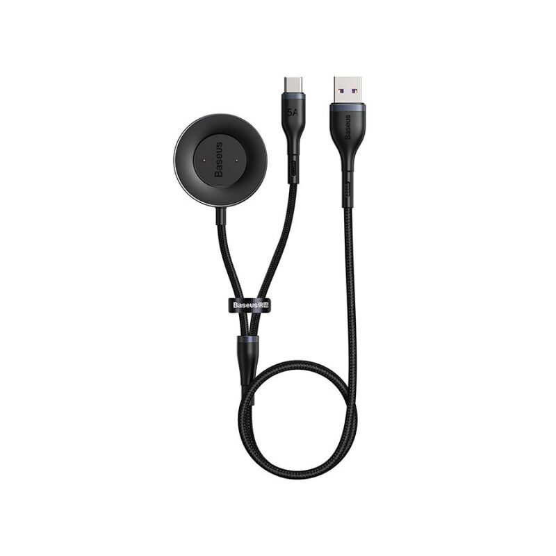 کابل تایپ سی و داک شارژ ساعت بیسوس Baseus Cafule One-for-two Data Cable USB to C+ Watch Charging Dock