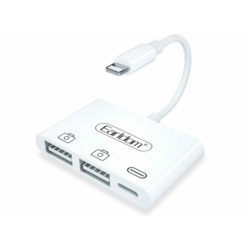 مبدل لایتنینگ به لایتنینگ و دو درگاه OTG ارلدام Earldom OT44 Lightning To Double OTG and Lighting Converter