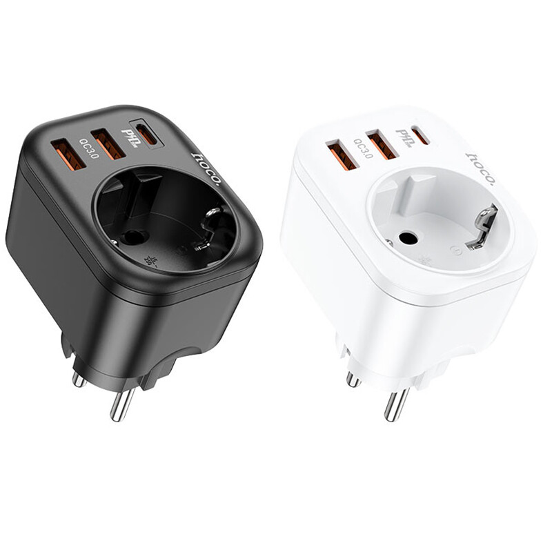 سوکت برق و 2 یو اس بی و 1 تایپ سی هوکو Hoco Multifunctional socket NS3 EU / GER