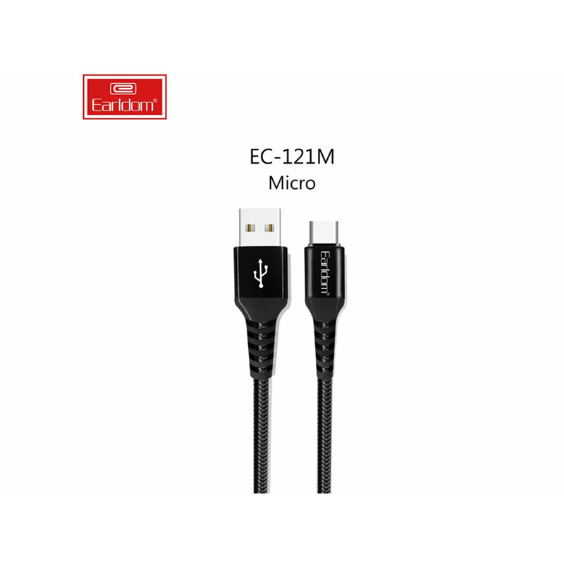 کابل شارژ و انتقال داده یو اس بی به میکرو یو اس بی 2.4 آمپر 1 متری ارلدام EARLDOM EC-121M USB TO Micro USB Cable 1m