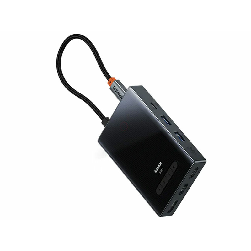 هاب تایپ سی 8 پورت بیسوس Baseus Focus Series 8 Port Type-C Hub Adapter WKYY030413