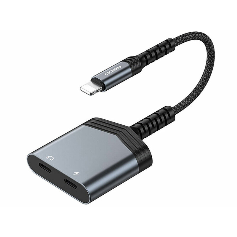 مبدل صدا و شارژ لایتنینگ به دو درگاه لایتنینگ 2 آمپر رسی RDS-A18