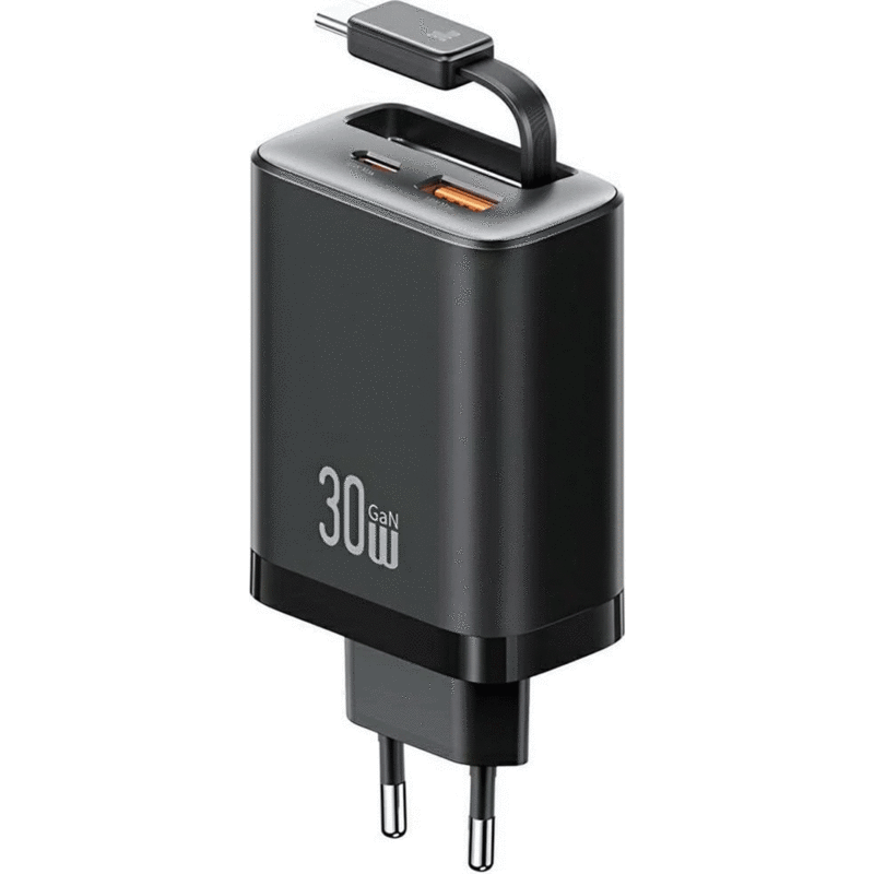 شارژر دیواری 30 وات Type-C و USB یوسامز با کابل تایپ سی CC296
