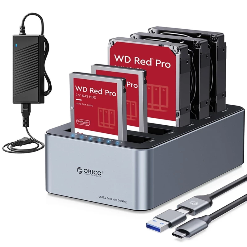 داک هارد و SATA HDD/SSD اوریکو 100 ترابایت ORICO 6656C3-C - پنج سینی