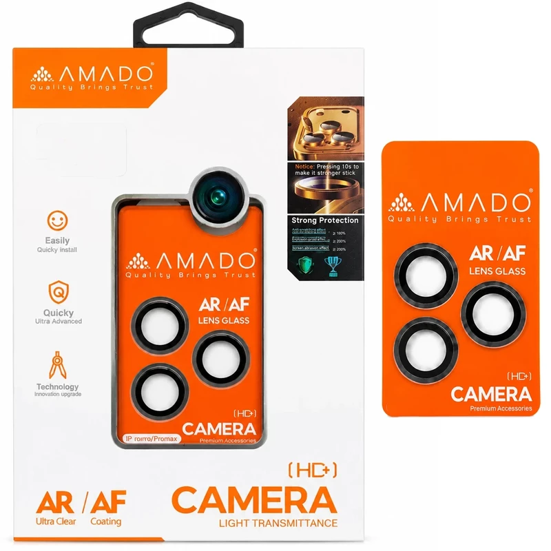 محافظ لنز گوشی آیفون 15 پرومکس آمادو AMADO مدل +HD