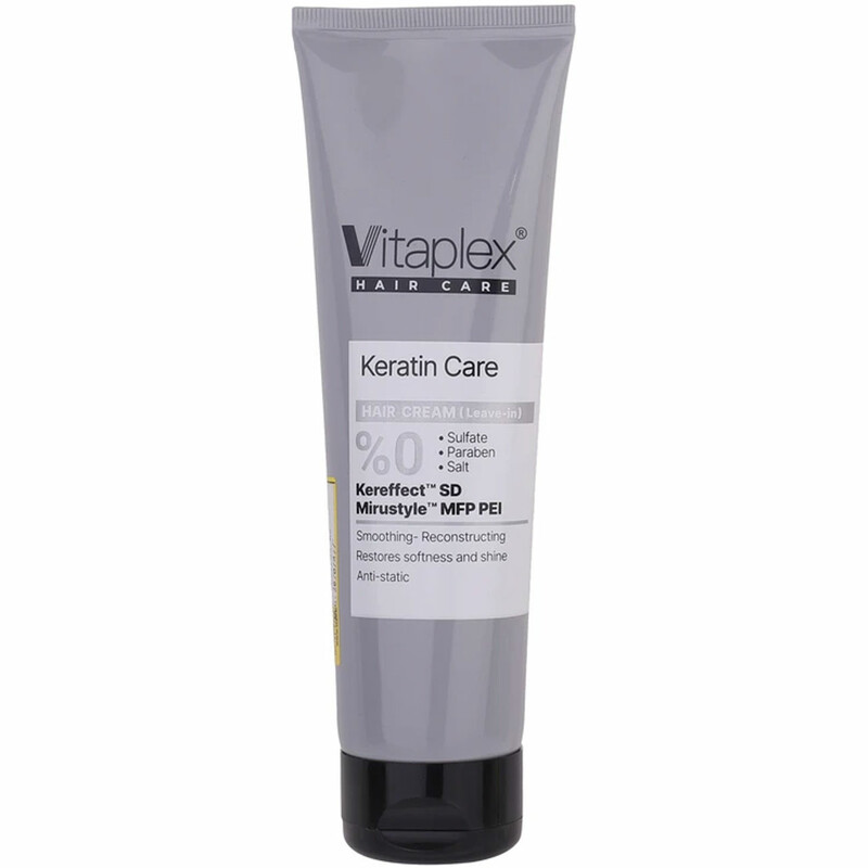 کرم مو ویتاپلکس مدل KC فاقد سولفات مناسب موی کراتین شده 150ml بدون آبکشی