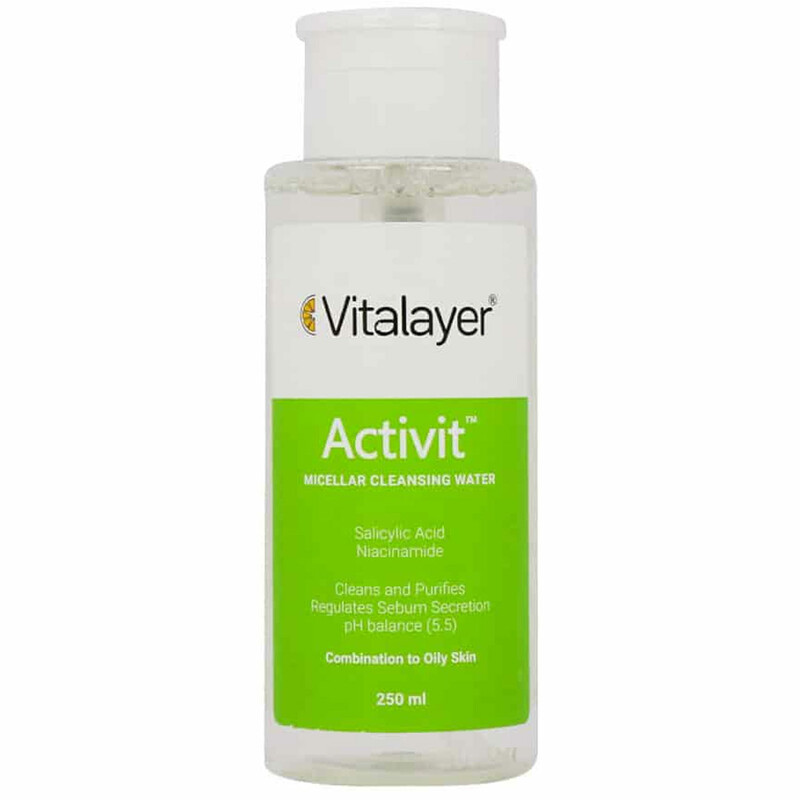 میسلار واتر ویتالیر مدل Activit مناسب پوست چرب و مختلط 250ml