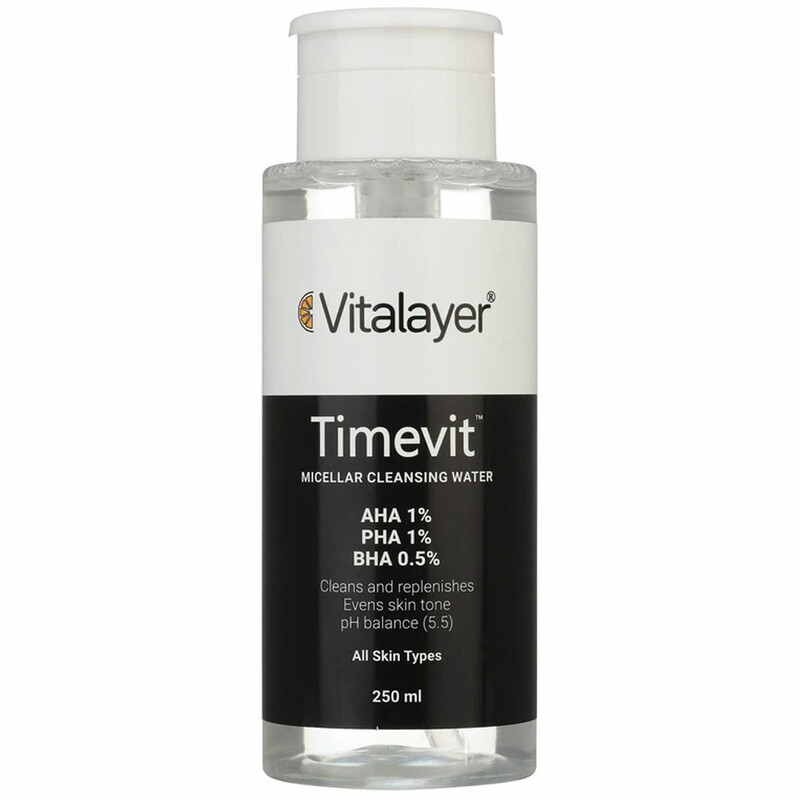 میسلار واتر ویتالیر مدل Timevit مناسب انواع پوست حجم 250 میلی‌لیتر