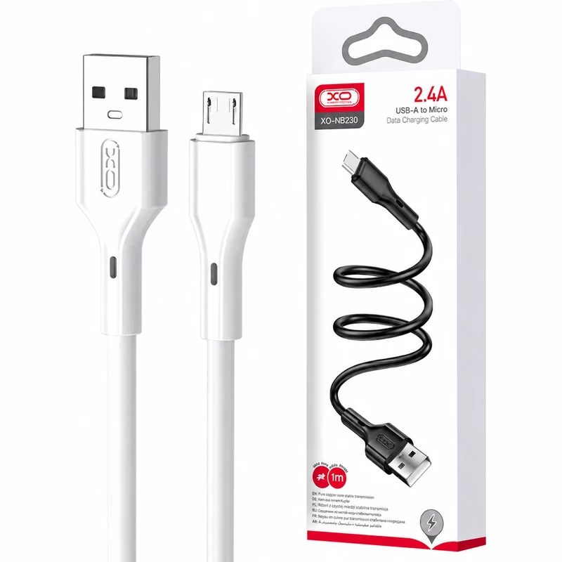 کابل میکرو یو اس بی ایکس او XO مدل NB230 جریان 2.4 آمپر 1 متری