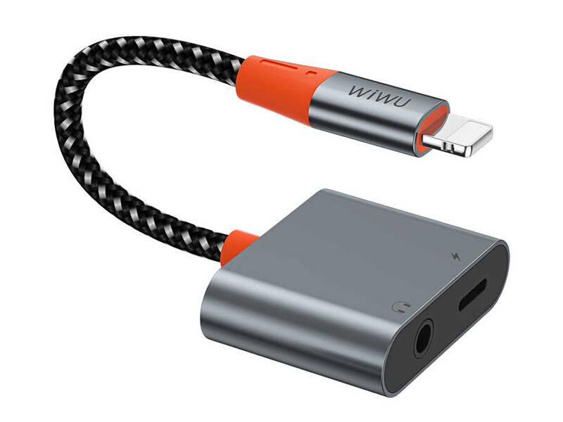 مبدل  لایتنینگ به پورت صدا و لایتنینگ ویوو Wiwu LT07 Lightning To 3.5mm Aux Converter Audio Adapter