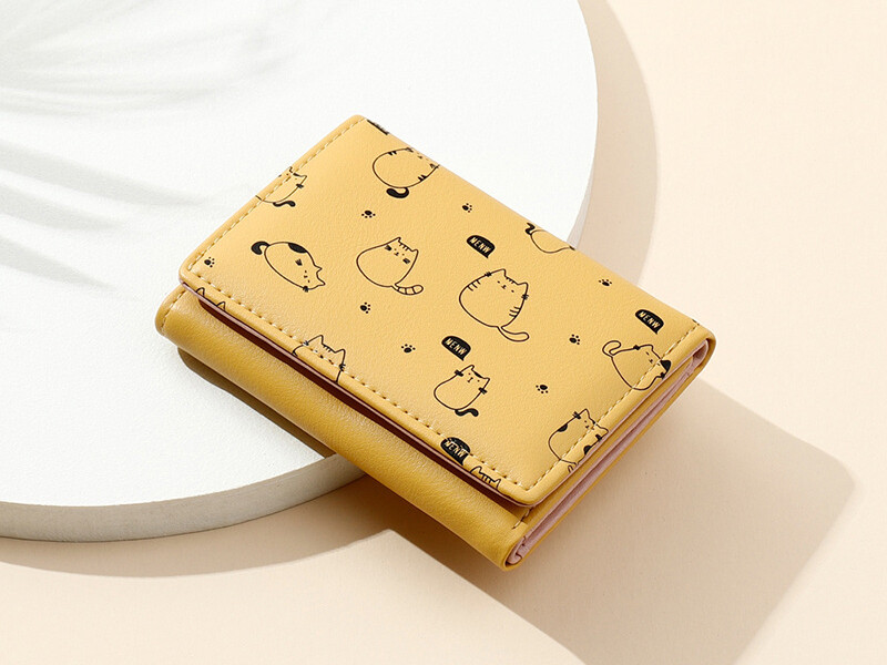 کیف پول دخترانه تاشو دارای جاکارت  TAOMICMIC 929265 cute leathder 3 folding money wallet