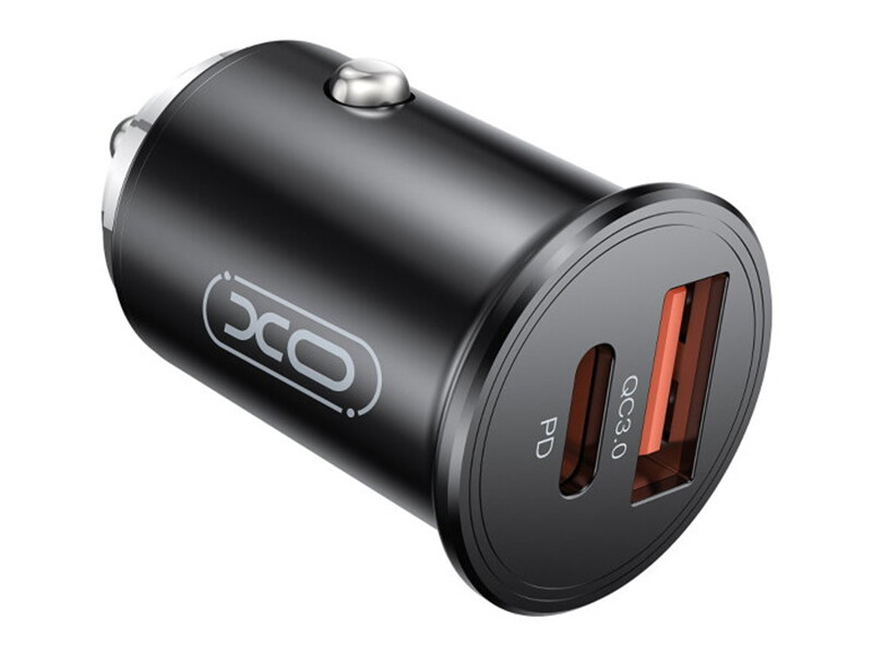 شارژر فندکی فست شارژ ماشین تایپ سی 45 وات ایکس او CC43