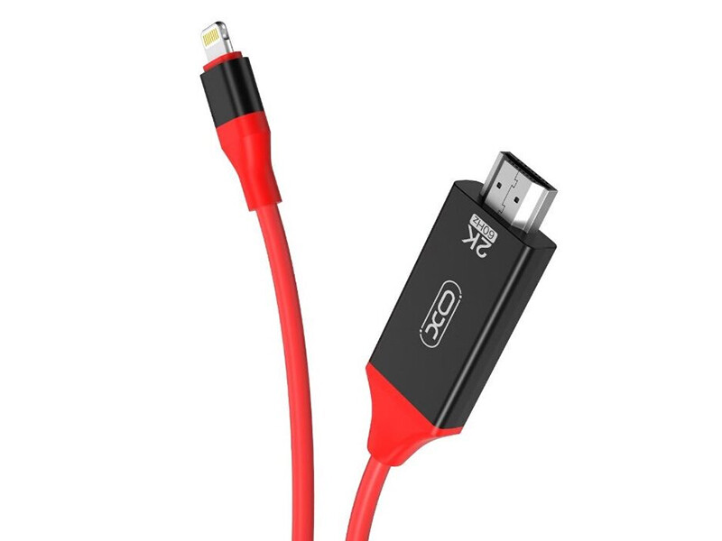 کابل اچ‌دی‌ام‌آی به لایتنینگ 1.8 متری ایکس او XO-GB006 Cable Lightning to HDMI &amp; USB 2K 60Hz 1.8M
