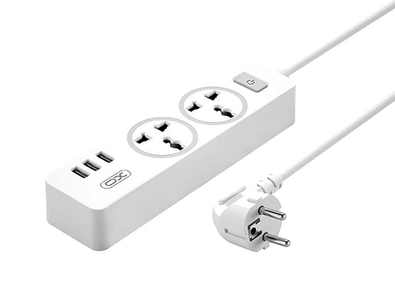 چندراهی برق 2 سوکت و 3 یو‌اس‌بی ایکس او XO WL04 EU 10A Extension Cord Socket 1.8M