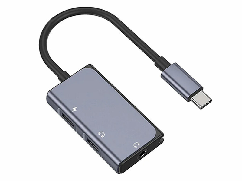 مبدل تایپ سی به تایپ سی 60 وات و درگاه صدا ویوو WiWU LT02 PRO Type C Audio adapter