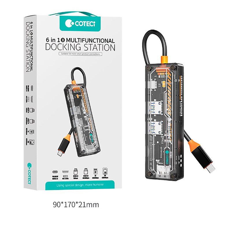 هاب تایپ سی 6 پورت طرح شفاف کوتسی 16018