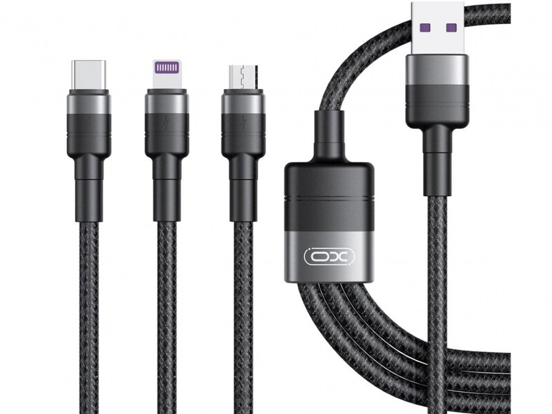 کابل شارژ سه سر ایکس‌او به طول 1.2 متر XO 3in1 40W FAST charge usb cable NB Q191