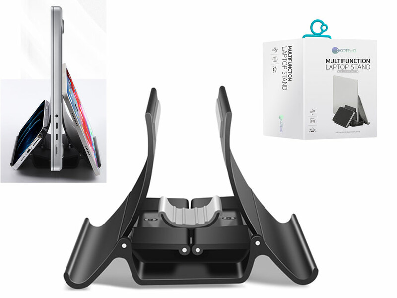 هولدر رومیزی موبایل و تبلت واستند لپ تاپ کوتتسی Coteetci Laptop vertical automatic storage rack 52003-BK