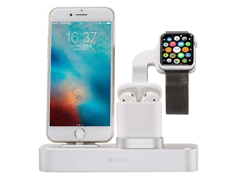 پایه شارژ اپل واچ، آیفون و ایرپاد Coteetci 3 in 1 Aluminum Desktop Charging Station