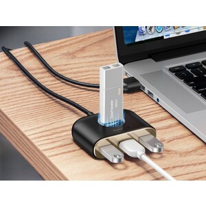 هاب یو اس بی بیسوس BASEUS SQUARE ROUND 4 in 1 USB HUB Adapter