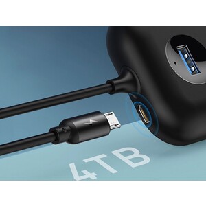 هاب یو اس بی بیسوس BASEUS SQUARE ROUND 4 in 1 USB HUB Adapter