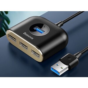 هاب یو اس بی بیسوس BASEUS SQUARE ROUND 4 in 1 USB HUB Adapter