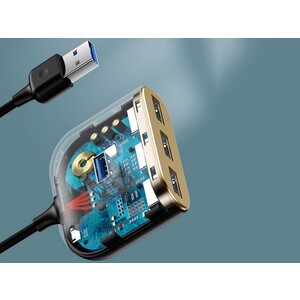 هاب یو اس بی بیسوس BASEUS SQUARE ROUND 4 in 1 USB HUB Adapter