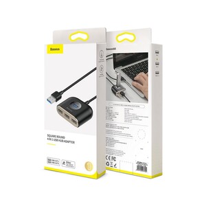 هاب یو اس بی بیسوس BASEUS SQUARE ROUND 4 in 1 USB HUB Adapter