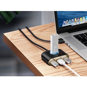 هاب یو اس بی بیسوس BASEUS SQUARE ROUND 4 in 1 USB HUB Adapter