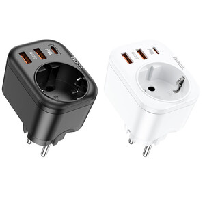 سوکت برق و 2 یو اس بی و 1 تایپ سی هوکو Hoco Multifunctional socket NS3 EU / GER