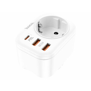 یک راهی برق و 2 یو‌اس‌بی و 1 تایپ‌سی هوکو Hoco Multifunctional socket NS3 EU / GER