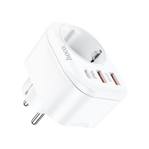 یک راهی برق و 2 یو‌اس‌بی و 1 تایپ‌سی هوکو Hoco Multifunctional socket NS3 EU / GER