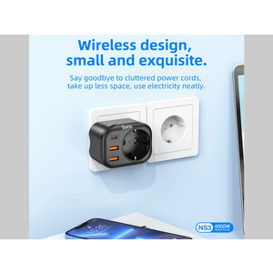 یک راهی برق و 2 یو‌اس‌بی و 1 تایپ‌سی هوکو Hoco Multifunctional socket NS3 EU / GER
