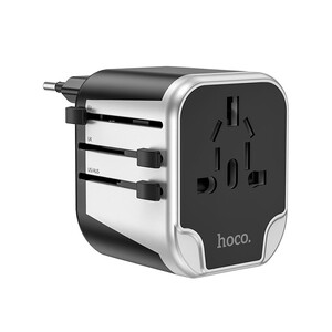 فروش شارژر دیواری و دو پورت یو اس بی هو کو Hoco Wall charger “AC5 Level” with plug converter