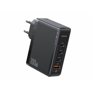 شارژر دیواری 4 پورت 100 وات فست‌شارژ یوسامز USAMS US-CC163 100W 4-Ports GaN Fast Charger (EU)