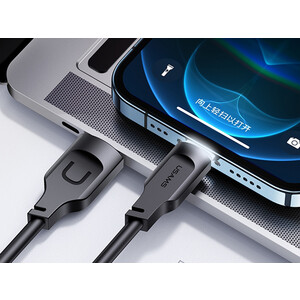 خرید کابل لایتنینگ فست شارژ ال ای دار یوسامز USAMS US-SJ565 Lithe series 1.2 meter USB to Lightning fast charging cable