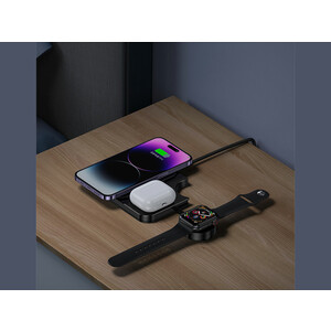 شارژر بی سیم رومیزی 15 وات یوسامز Usams US-CD190 15W 3IN1 Desktop Wireless Charger