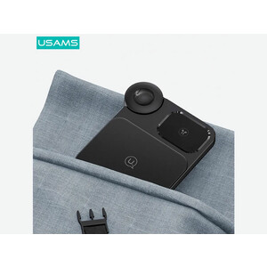 شارژر بی سیم رومیزی 15 وات یوسامز Usams US-CD190 15W 3IN1 Desktop Wireless Charger