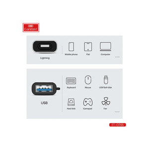 خرید سبک تربن مبدل اوتی‌جی آیفون یواس‌بی به لایتنینگ ارلدام EARLDOM OTG Lightning Model ET-OT65
