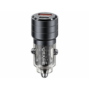 خرید شارژر فندکی فست شارژ یو اس بی و تایپ سی 95 وات یوسامز  USAMS US-CC176 C36 95W Usb-a + Usb-c Fast Car Charger