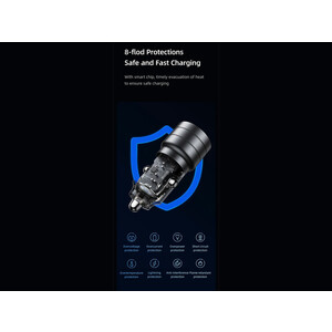 شارژر فندکی فست شارژ یو اس بی و تایپ سی 95 وات یوسامز  USAMS US-CC176 C36 95W Usb-a + Usb-c Fast Car Charger