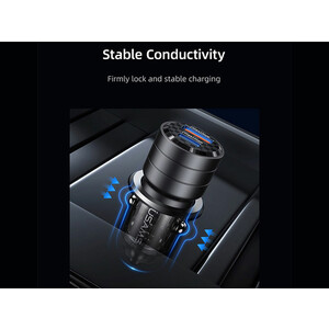 شارژر فندکی فست شارژ یو اس بی و تایپ سی 95 وات یوسامز  USAMS US-CC176 C36 95W Usb-a + Usb-c Fast Car Charger
