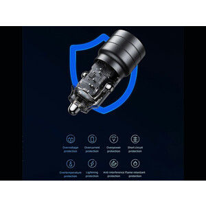 شارژر فندکی فست شارژ یو اس بی و تایپ سی 95 وات یوسامز  USAMS US-CC176 C36 95W Usb-a + Usb-c Fast Car Charger